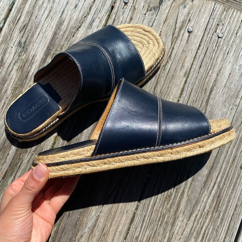 Coach leather espadrilles sandals